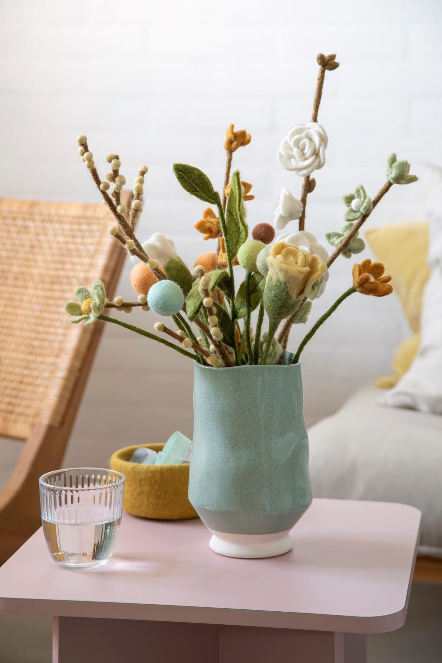 Én Gry & Sif - Filzblumen Strauß Blumen aus Filz - Blumenstrauß - Fair Trade - handgemacht (Pastell-Mix)